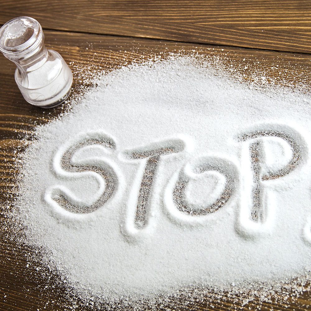 STOP written on a heap of salt - antihypertensive campaign